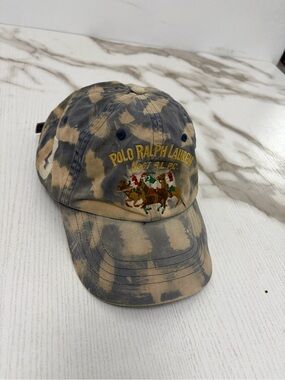 Polo Ralph Lauren Bleach Tie Dye Polo Match Hat Cap No 67 RLPC 3 Pony Strapback